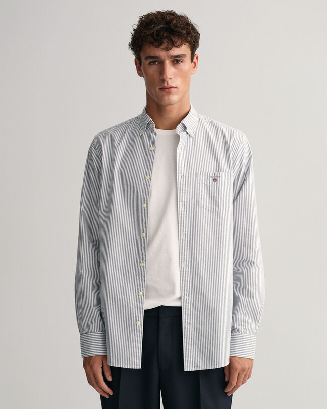 Chemise regular fit en coton Oxford à rayures Banker