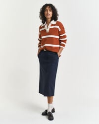 Jupe midi à rayures tennis