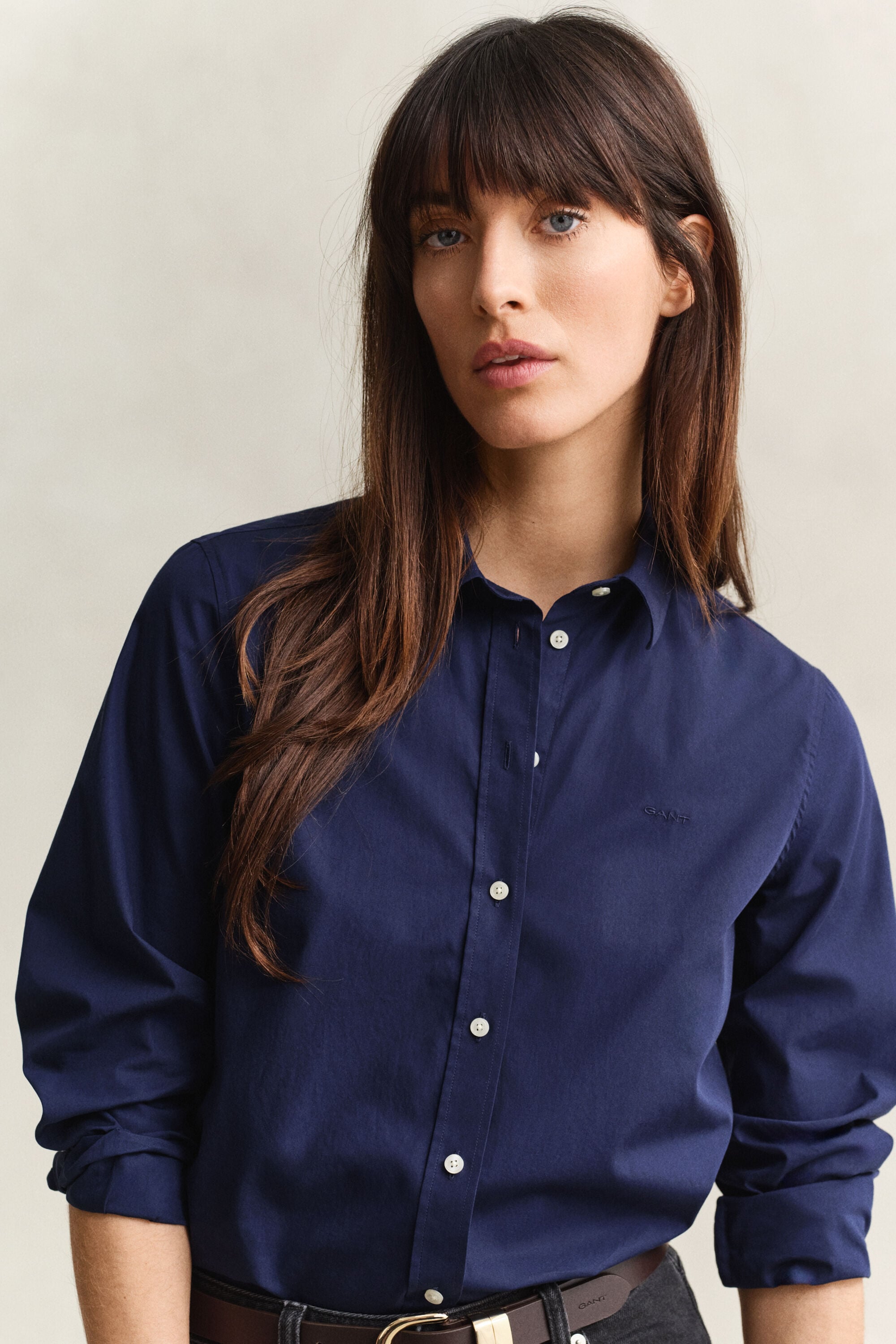 Chemise coupe regular en popeline classique