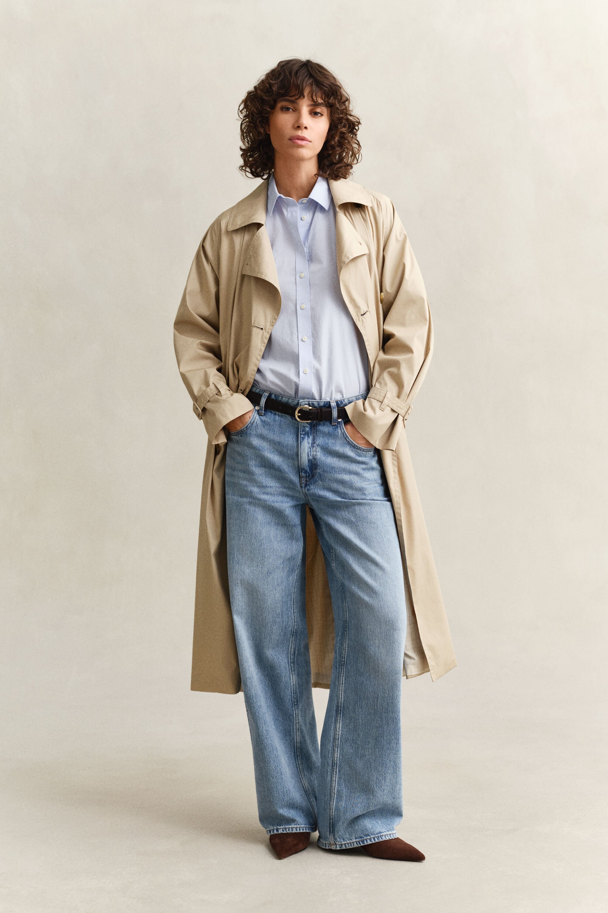 Chemise coupe regular en popeline classique