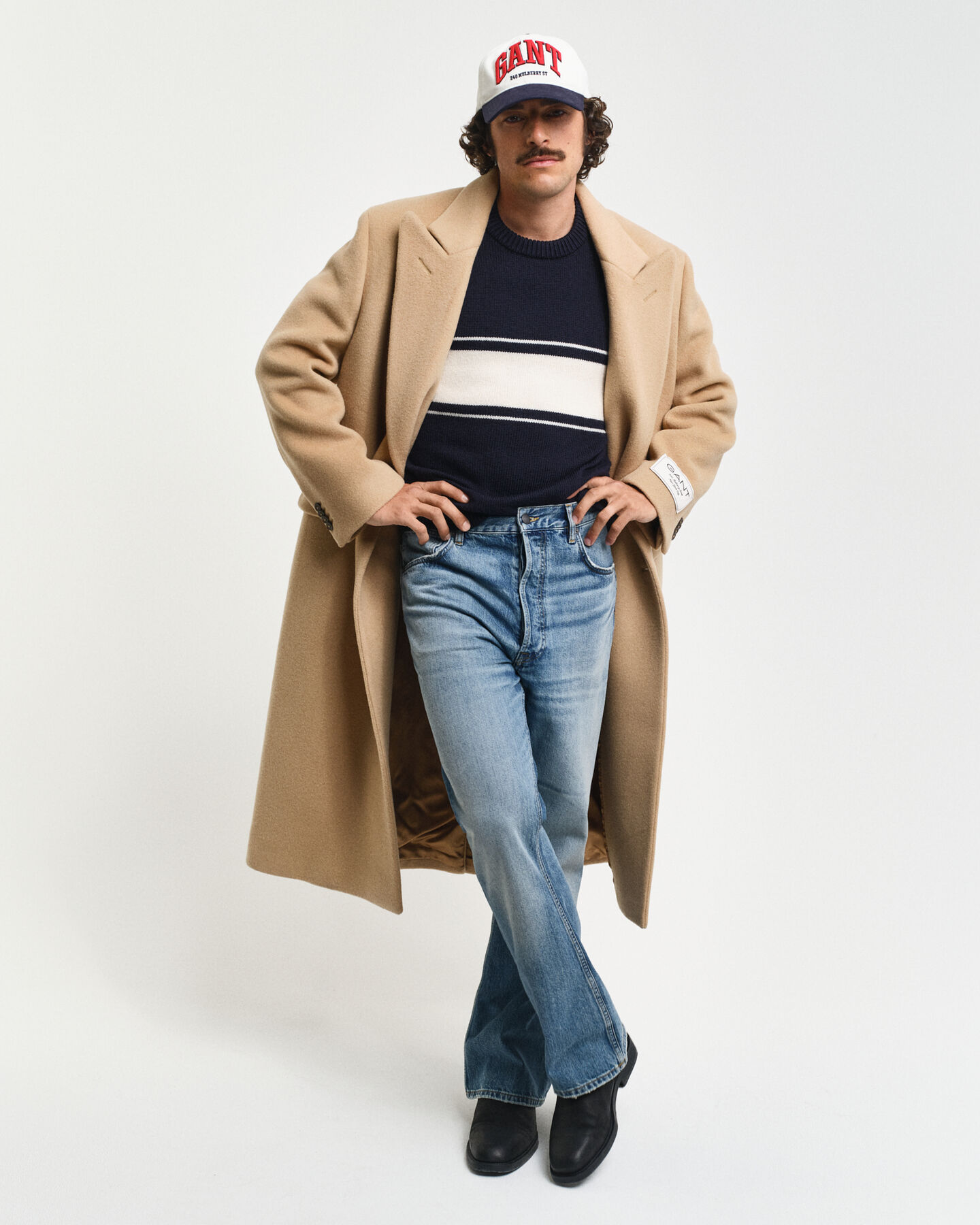 Manteau à boutonnage croisé en laine