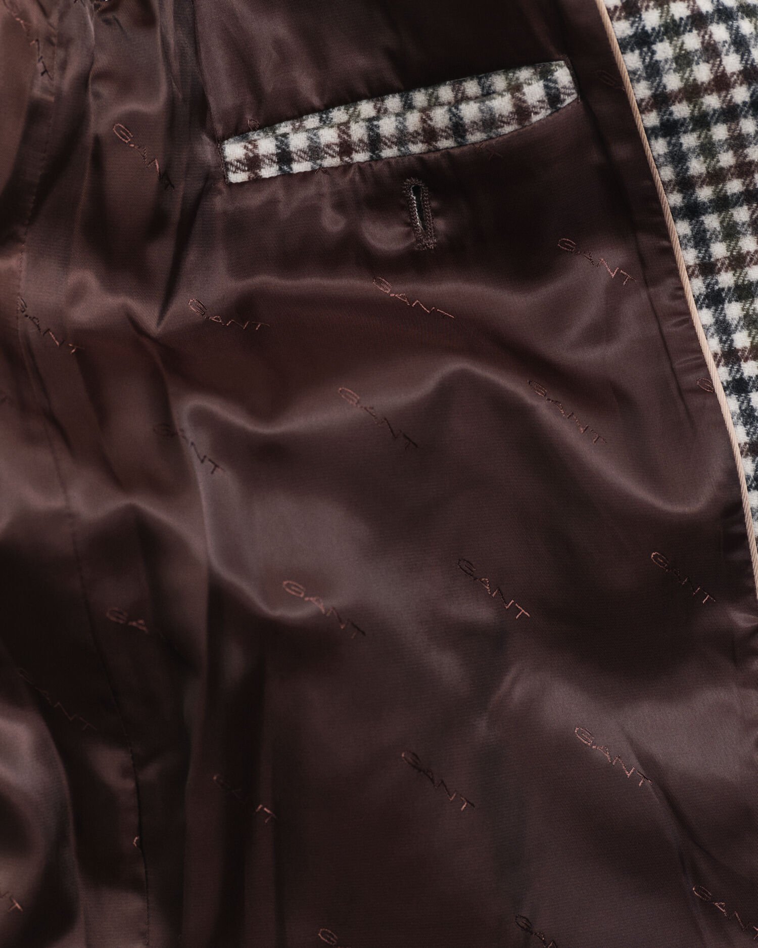 Caban en laine mélangée à carreaux