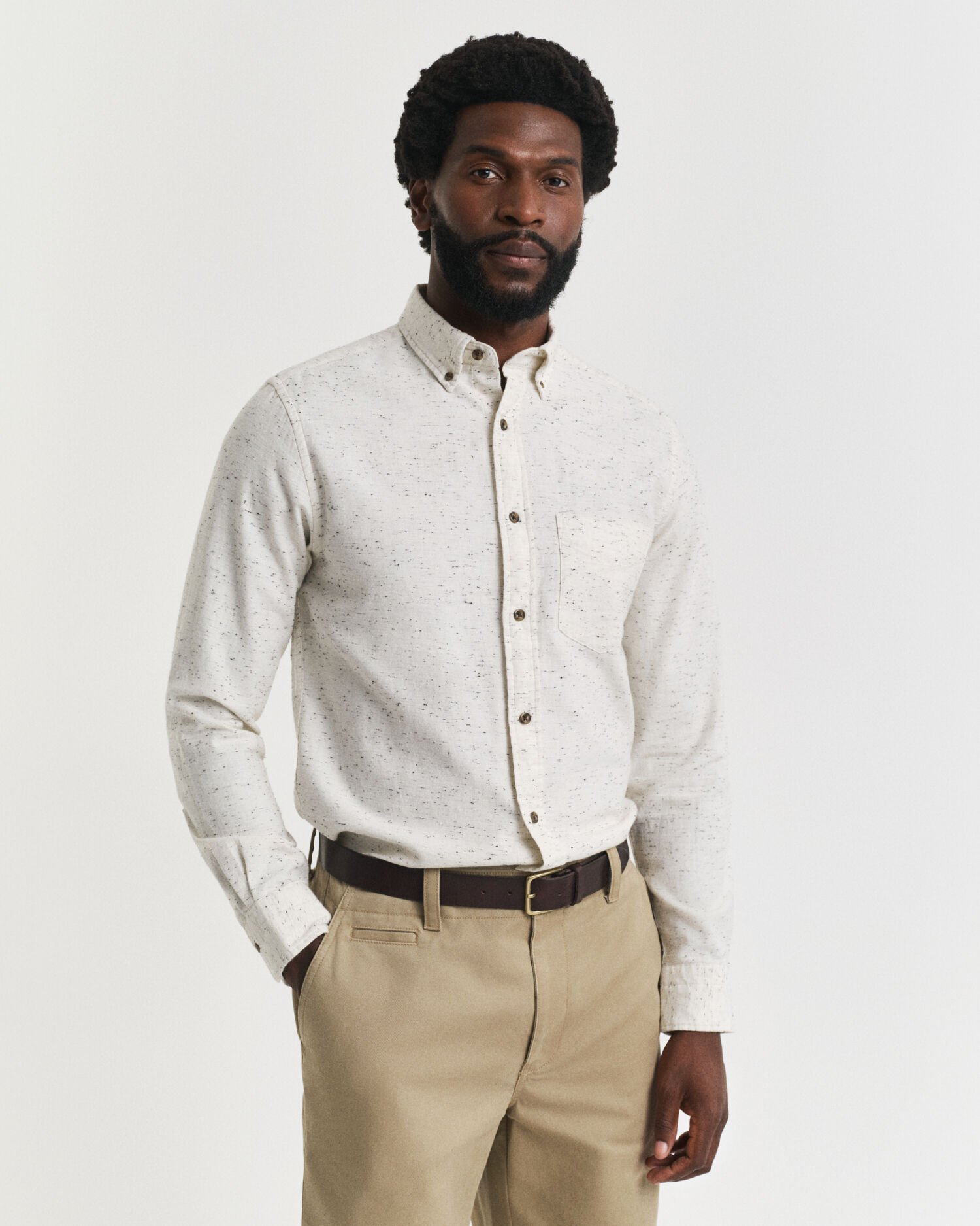 Chemise coupe regular en flanelle mouchetée