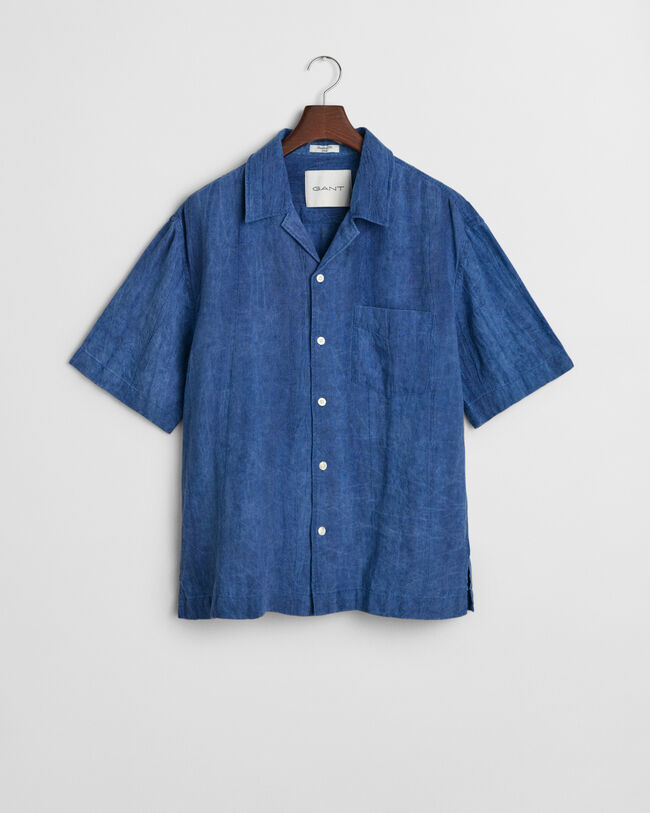 Chemise de vacances coupe décontractée à manches courtes en lin