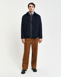 Pull ras du cou en laine d'alpaga mélangée côtelée