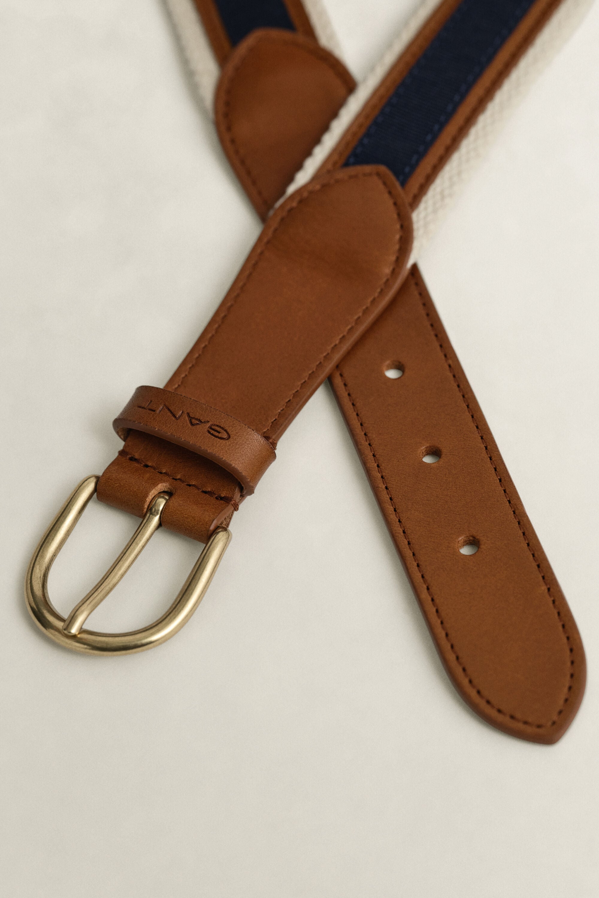 Ceinture en toile et gros-grain