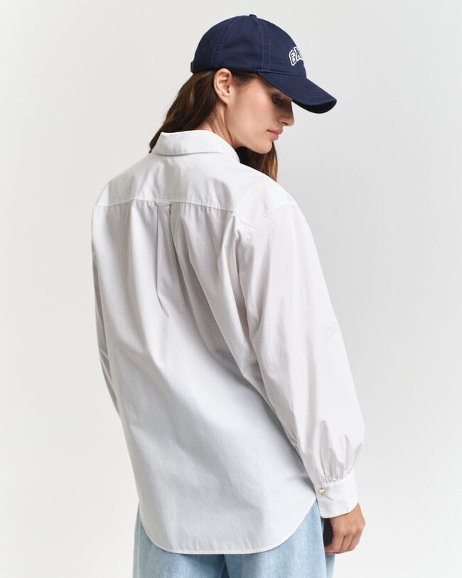Chemise relaxed fit en popeline avec manches volumineuses