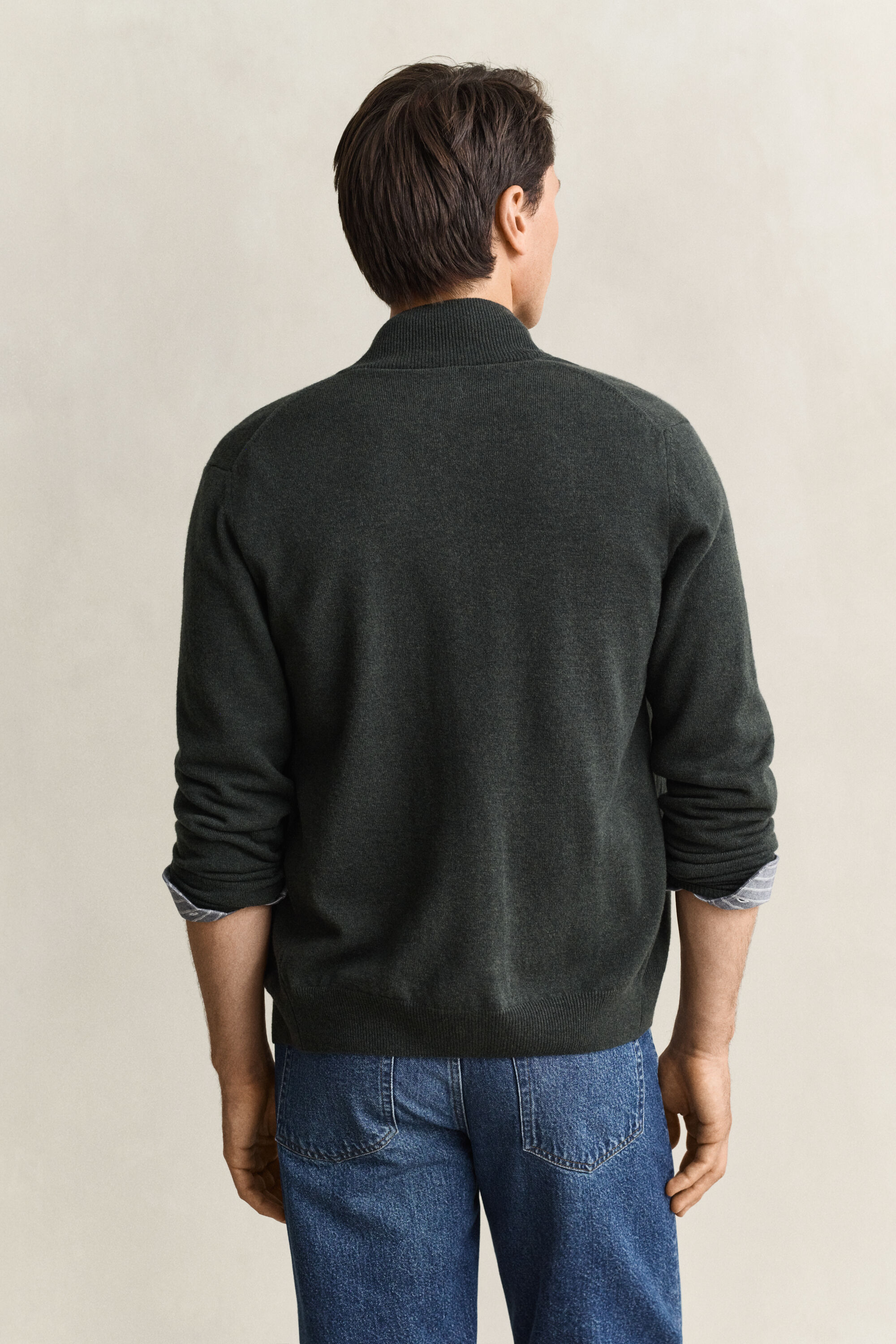 Cardigan zippé en laine d’agneau