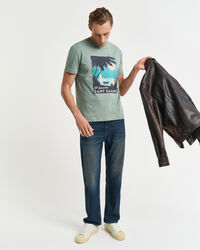 T-shirt logo &agrave; imprim&eacute; nautique GANT USA