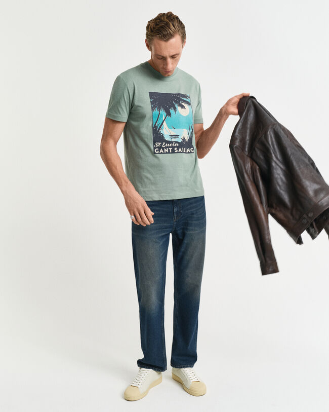 T-shirt logo &agrave; imprim&eacute; nautique GANT USA