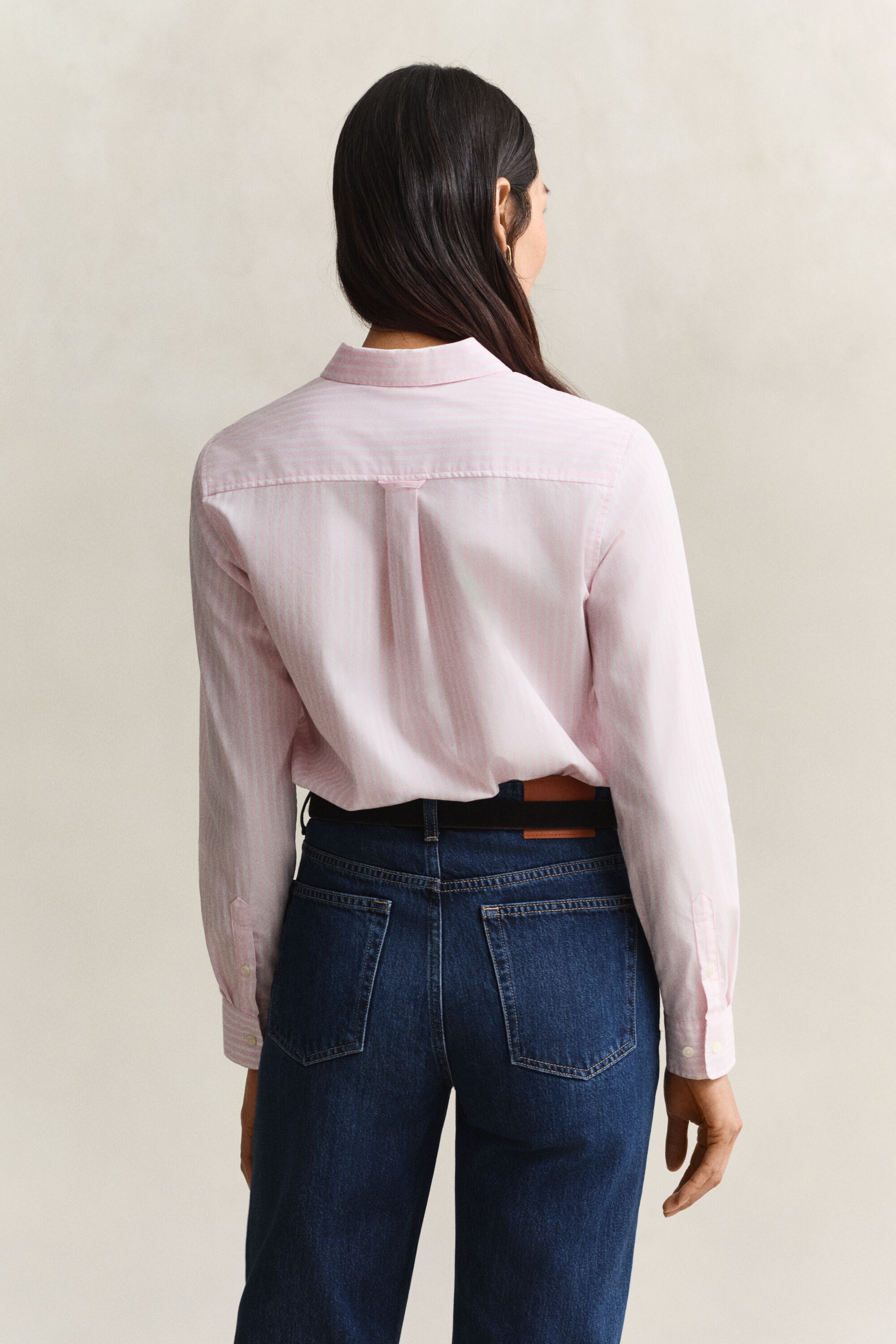 Chemise regular en popeline à rayures classique