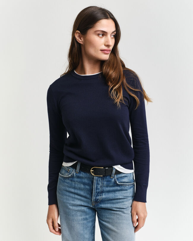 Pull col rond en maille fine