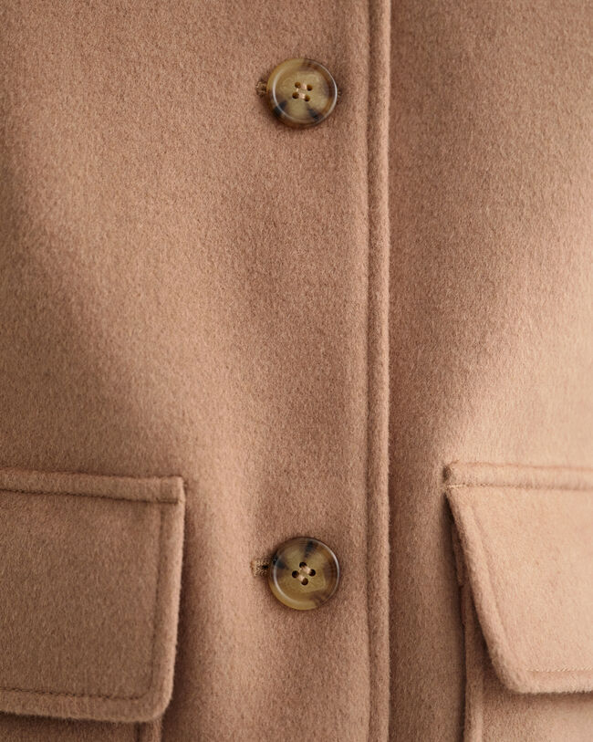 Veste courte en laine m&eacute;lang&eacute;e