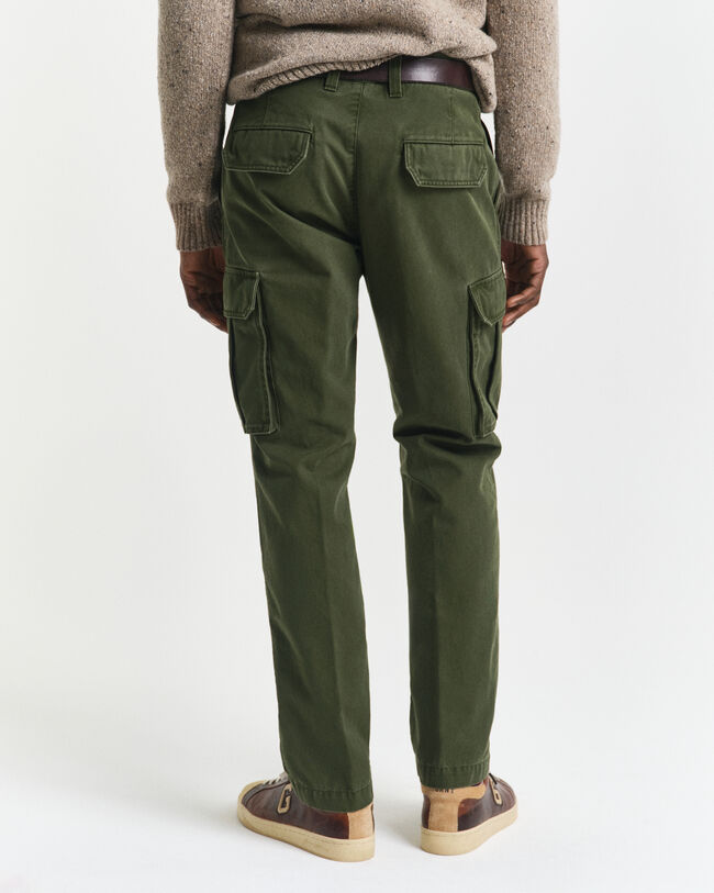 Pantalon cargo coupe regular en sergé de coton