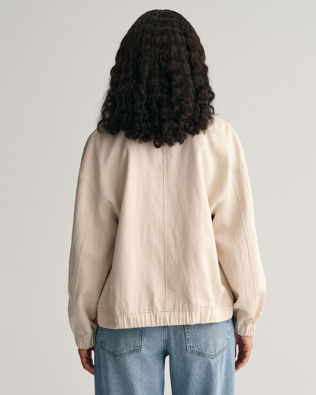 Blouson aviateur en lin mélangé