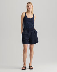 Short à enfiler en lin et viscose