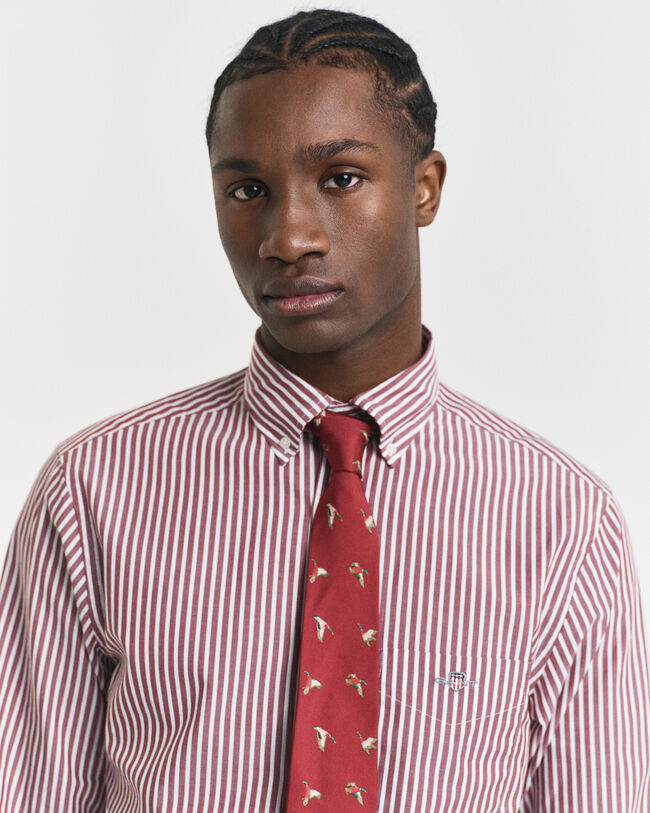 Chemise coupe regular en popeline à rayures classique