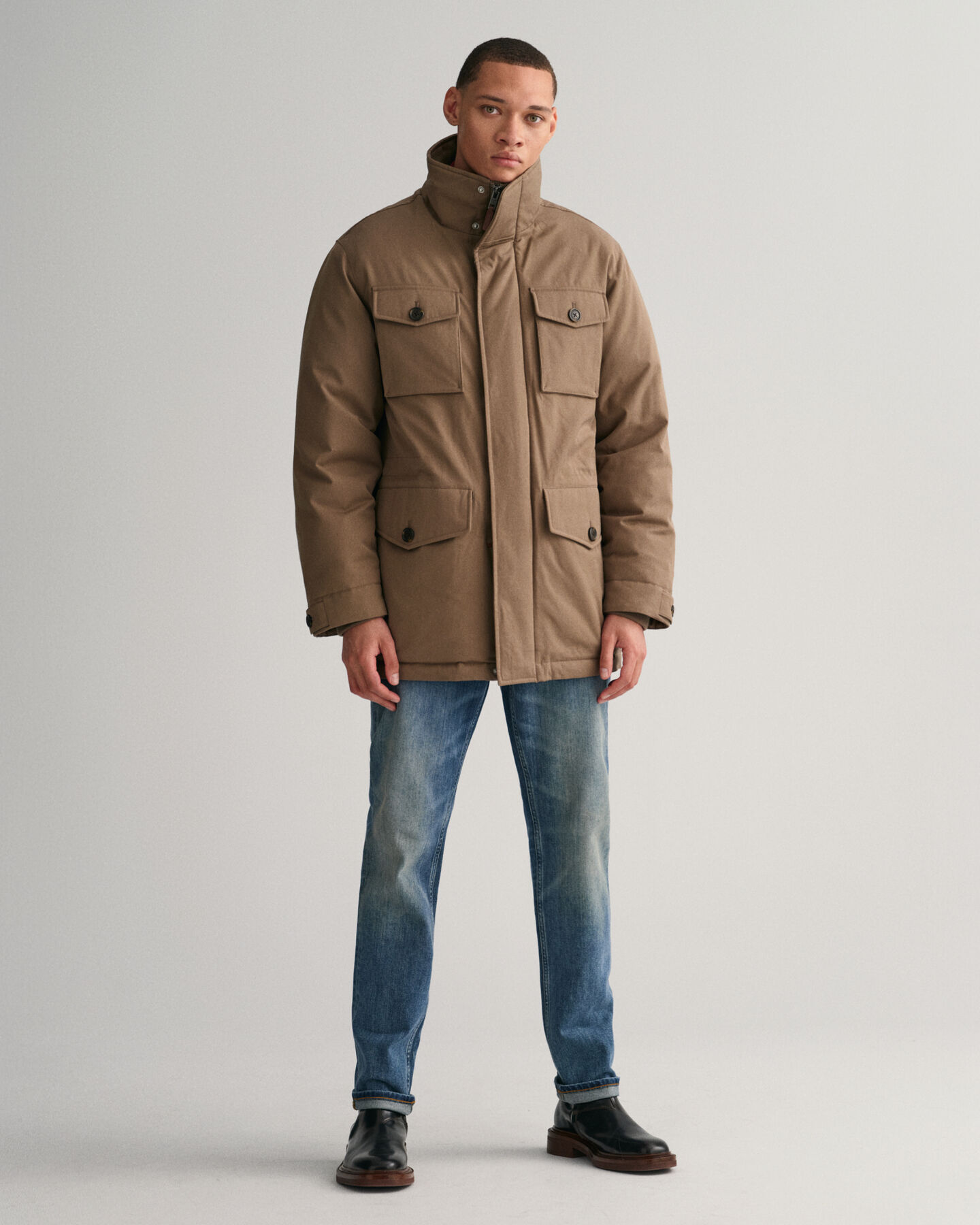 Veste style militaire en flanelle rembourrée