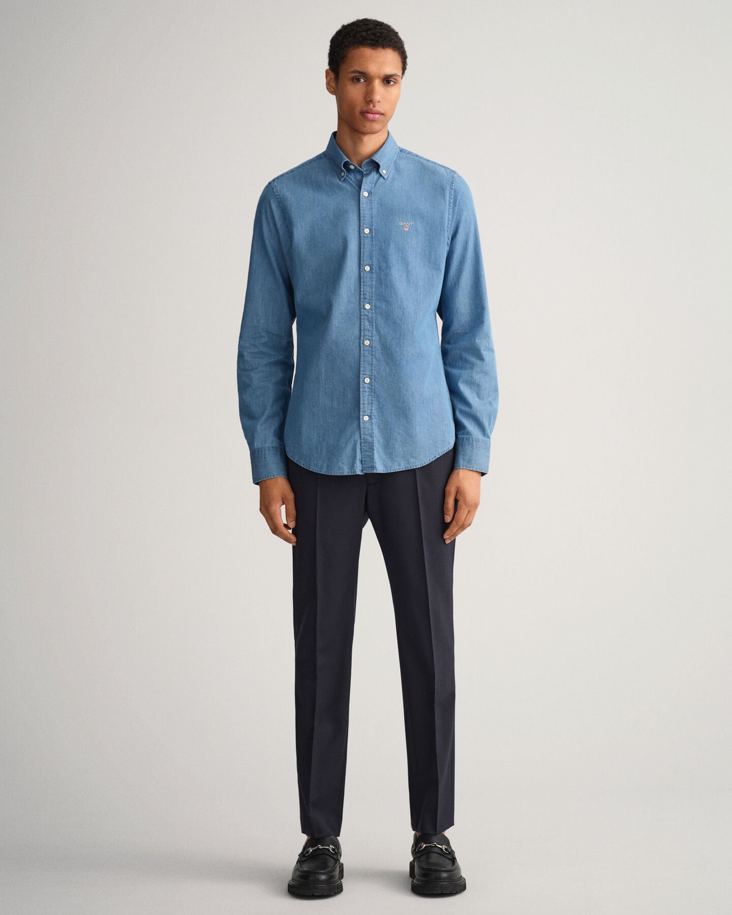 Chemise slim fit indigo