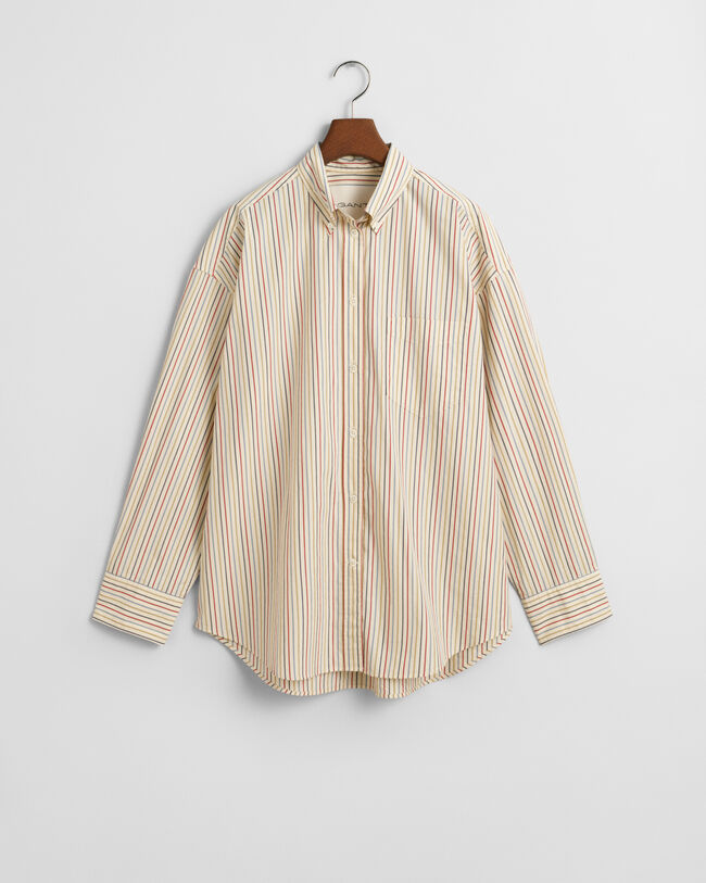Chemise ultra-ample en popeline &agrave; rayures