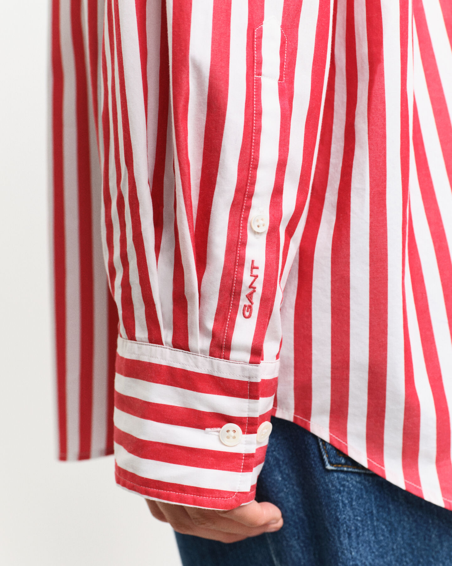 Chemise ultra-ample en popeline à rayures classique