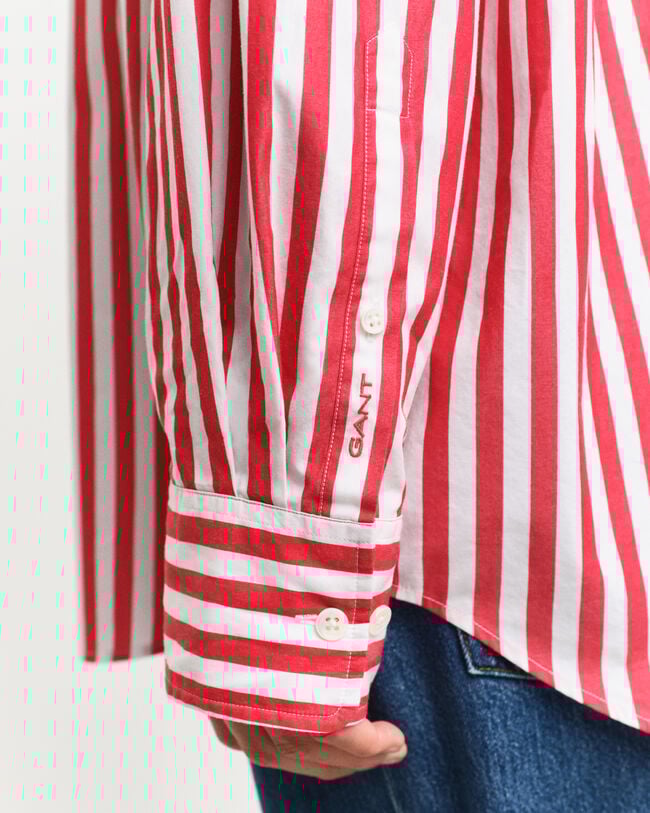 Chemise ultra-ample en popeline à rayures classique