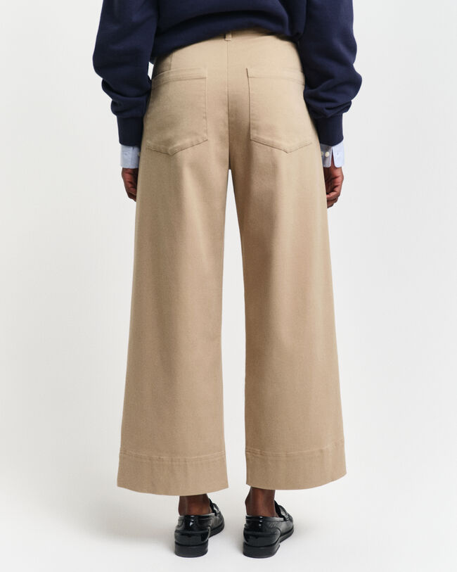 Pantalon court jambes larges en coton