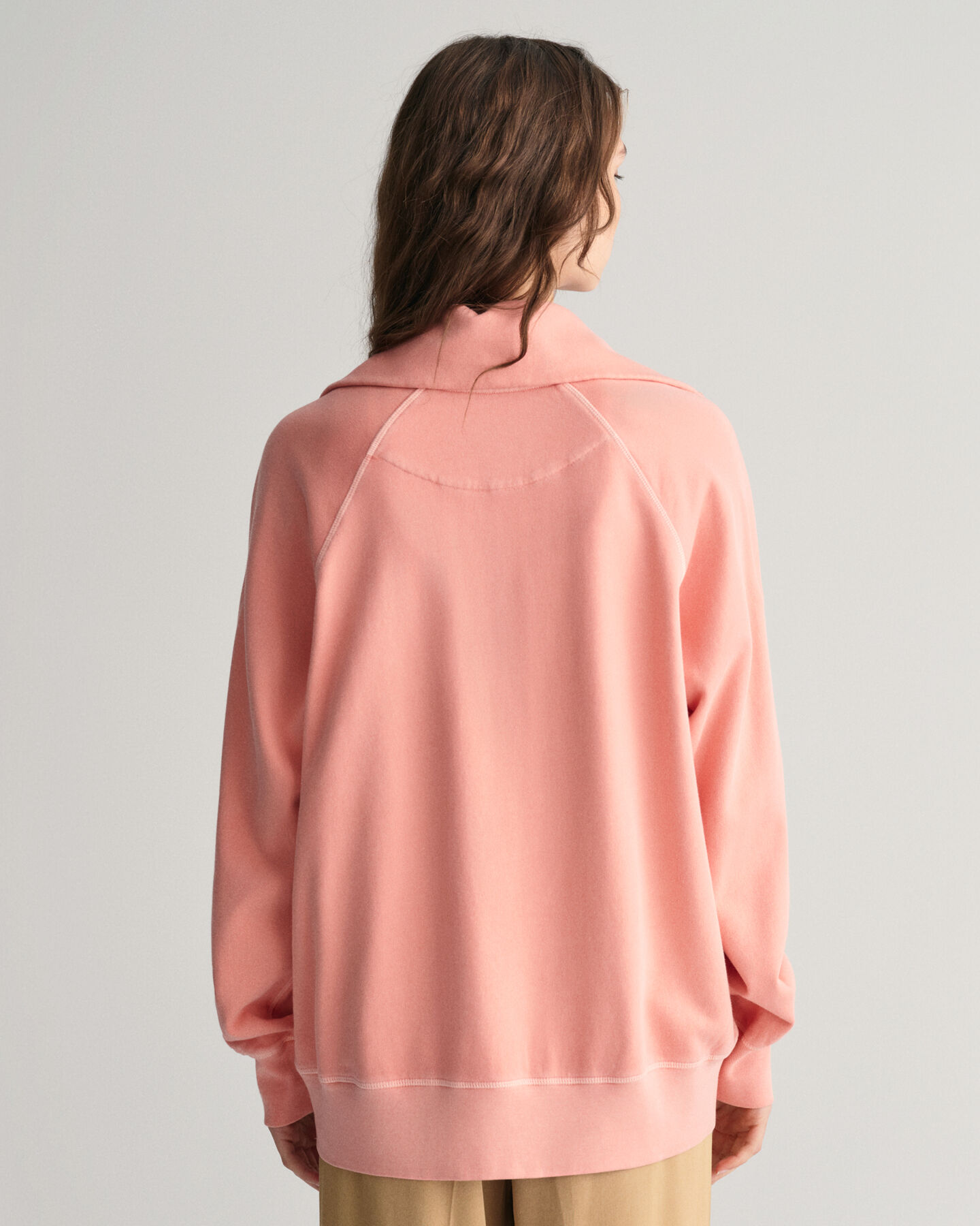 Sweat-shirt &agrave; demi-zip Sunfaded