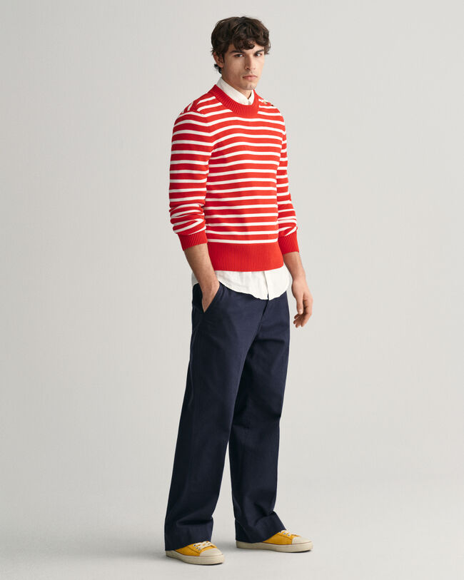 Pull ras du cou en coton Breton Striped Shiny