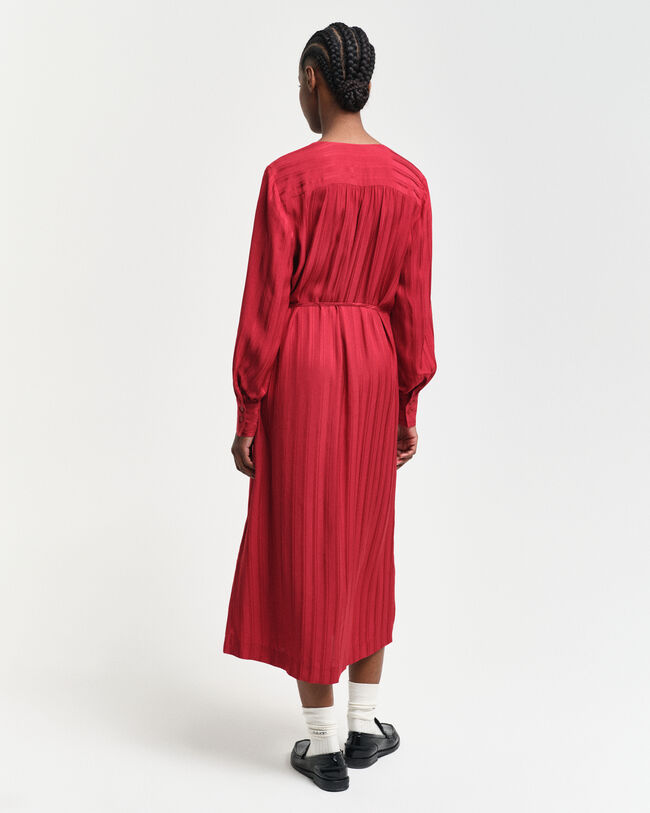 Robe-chemise en satin &agrave; rayures