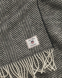 Jeté de lit en laine à chevrons