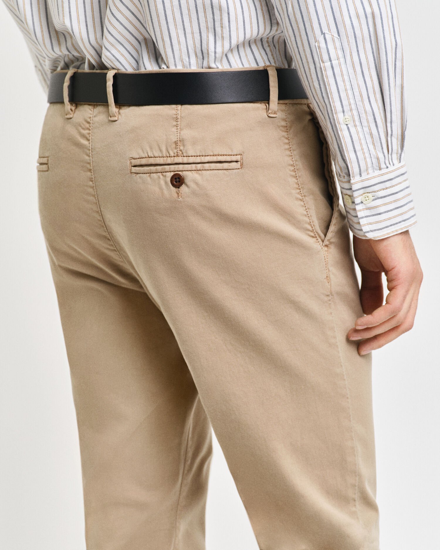 Pantalon chino slim fit en tissu armuré Structured