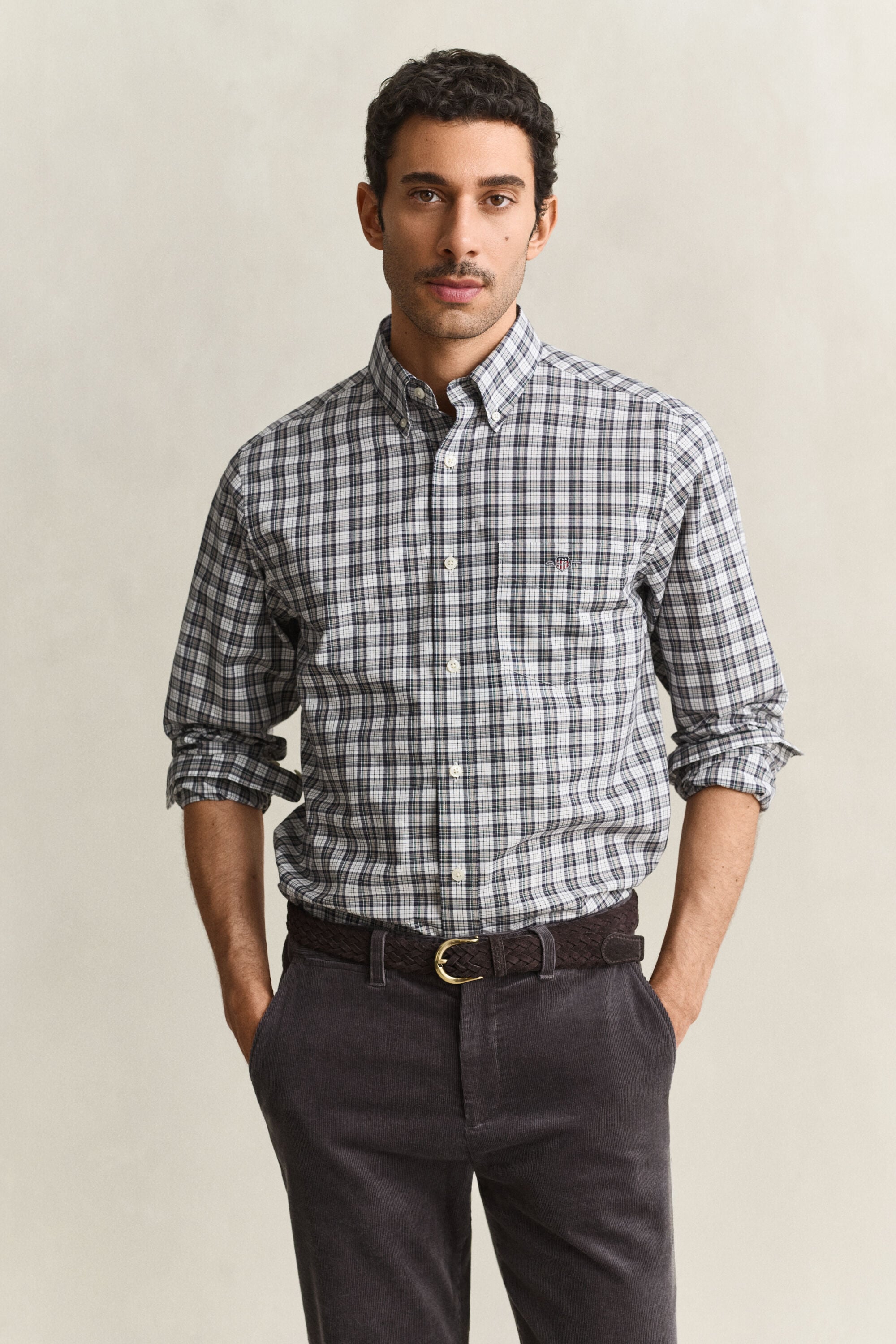 Chemise en popeline à carreaux