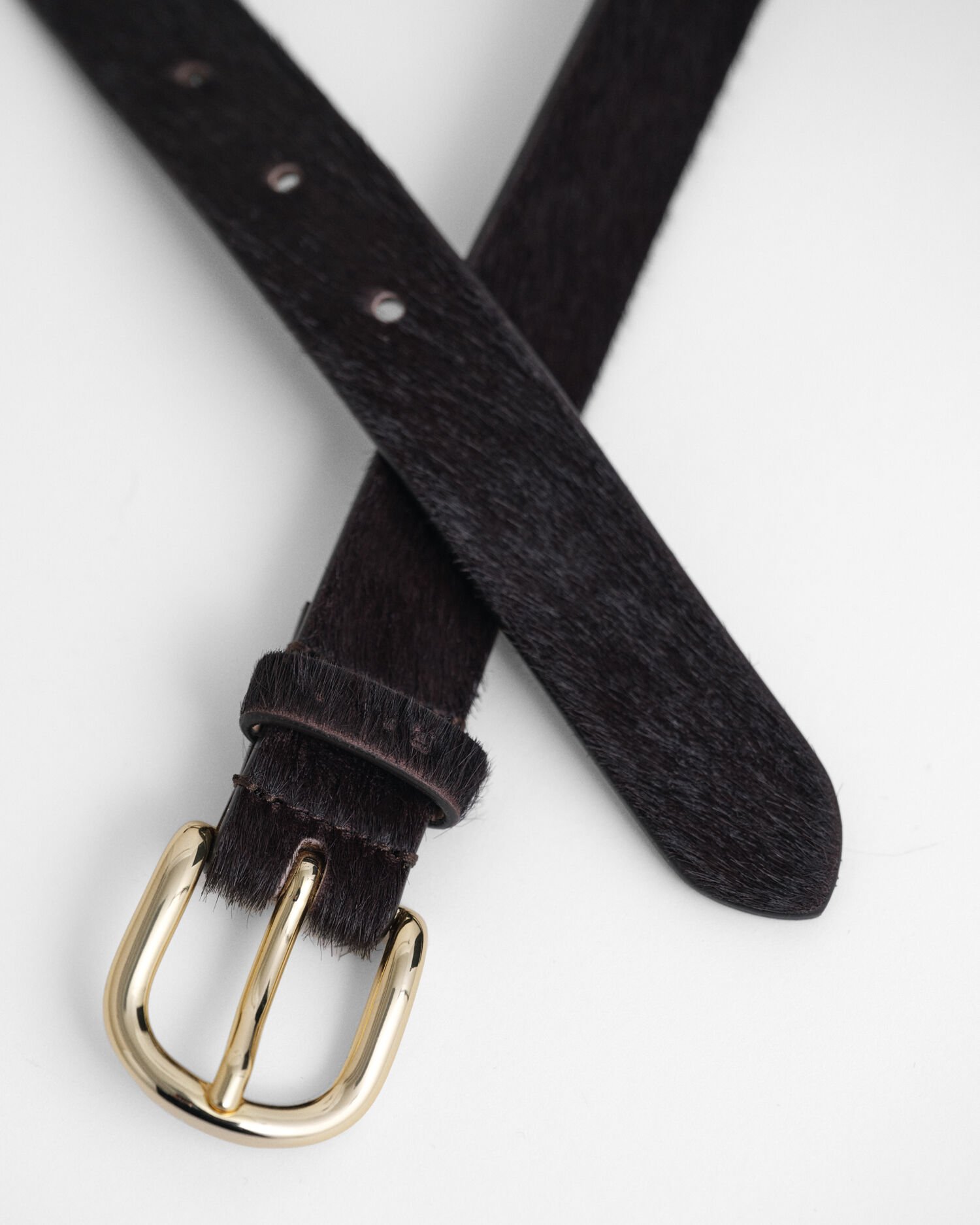 Ceinture en cuir à poils