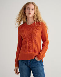 Pull ras du cou &agrave; torsades