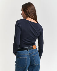 Haut à encolure dégagée et manches longues