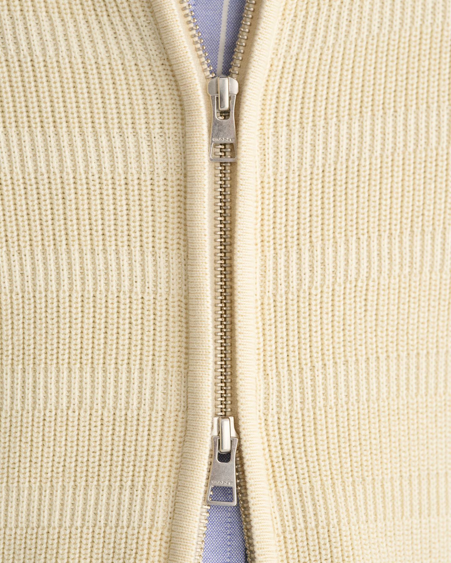 Cardigan zipp&eacute; en coton textur&eacute; &agrave; rayures