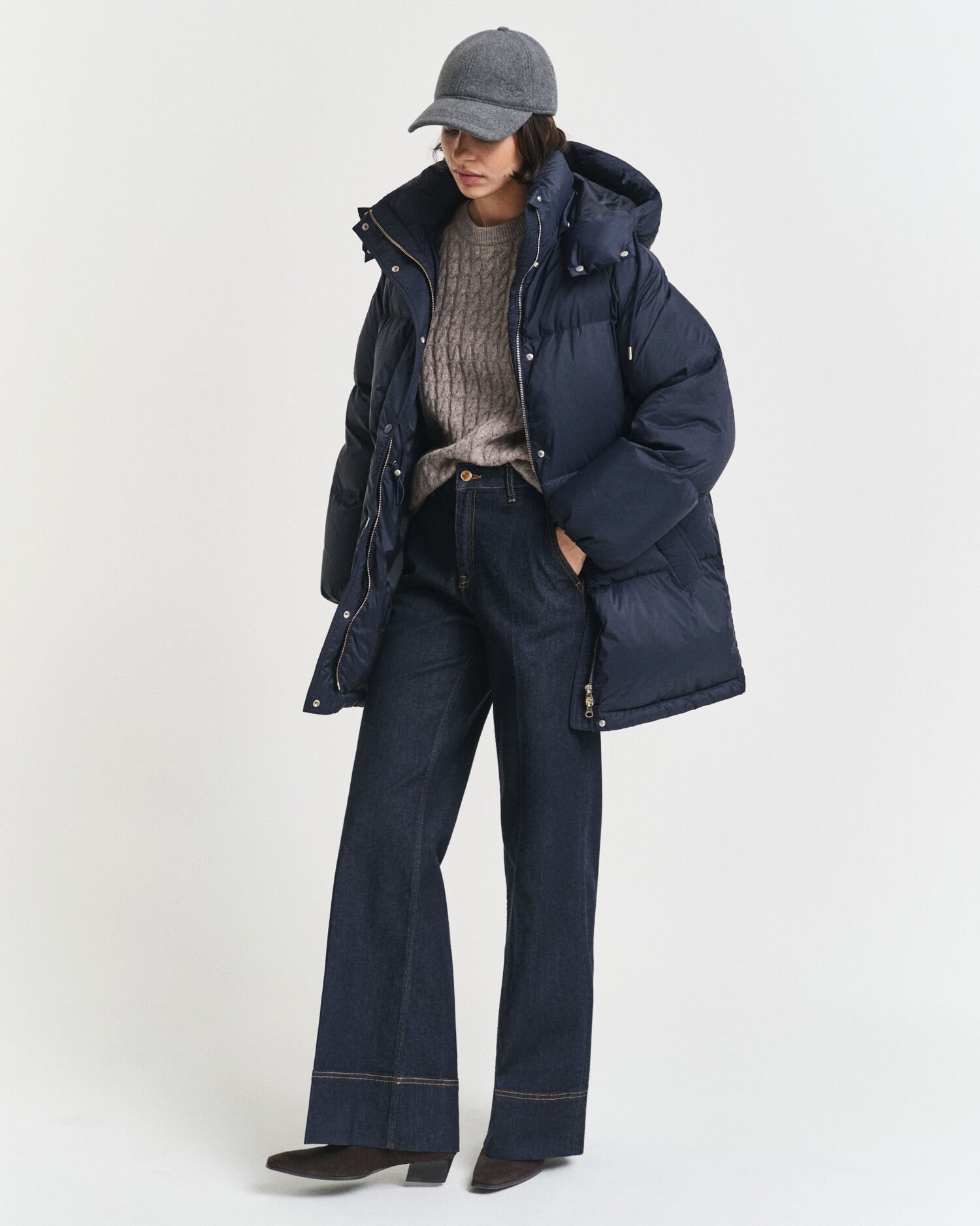 Doudoune mi-longue en duvet