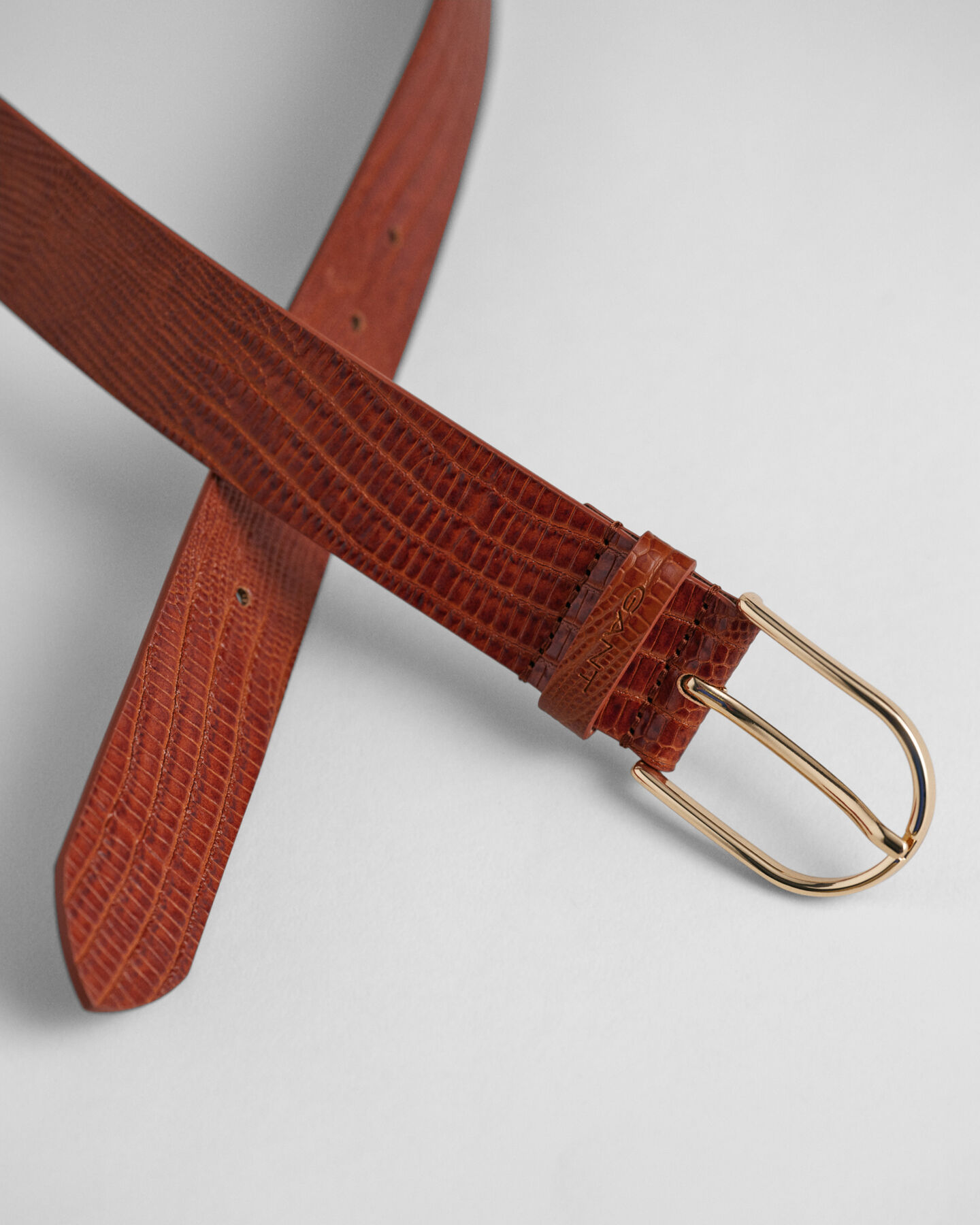 Ceinture en cuir &agrave; motif l&eacute;zard