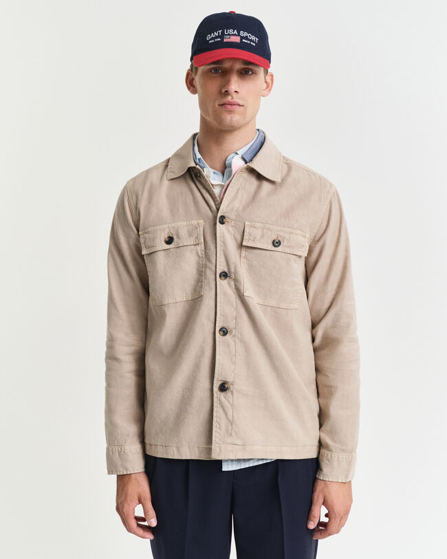 Surchemise coupe regular en coton et lin