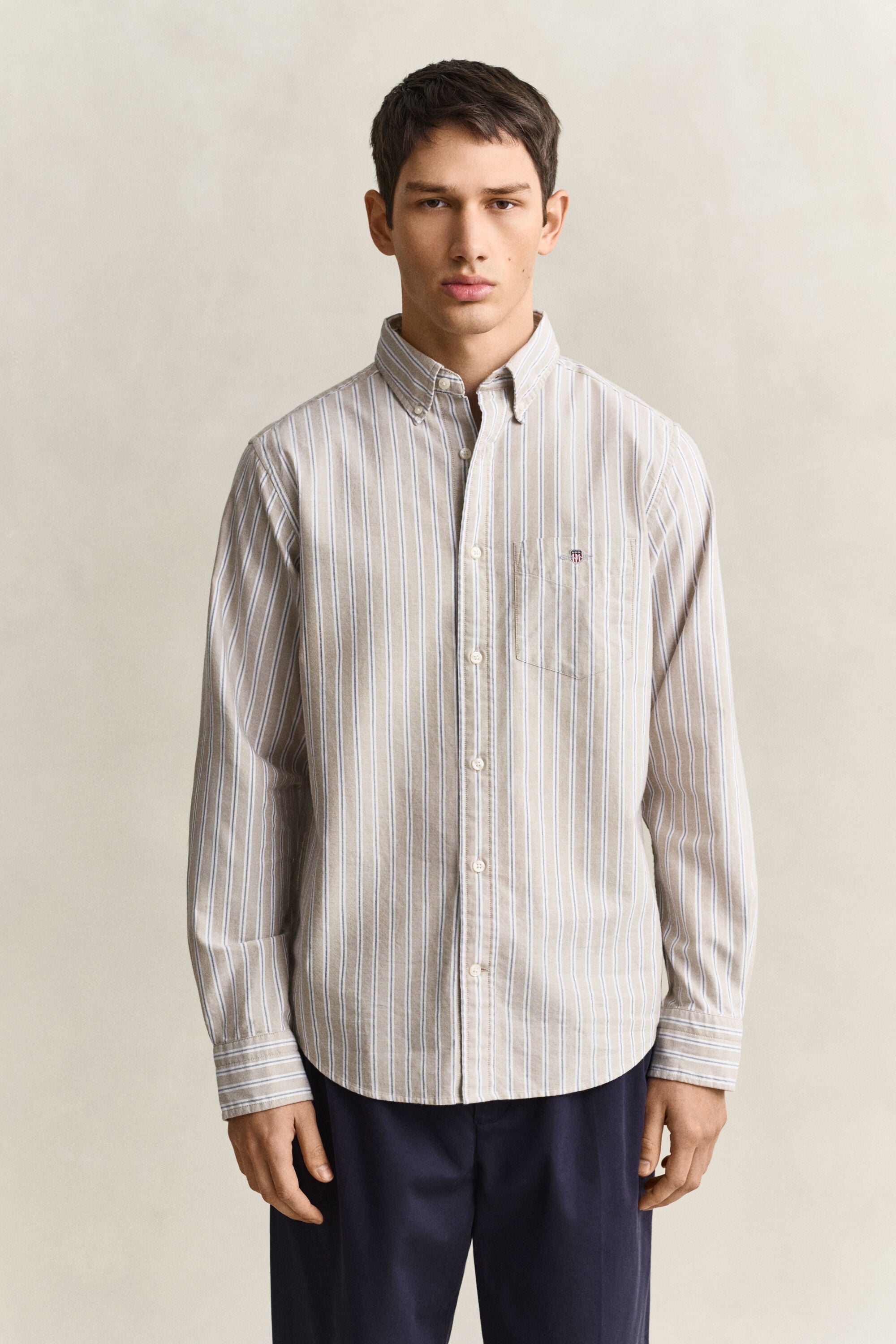 Chemise en coton Oxford classique à rayures