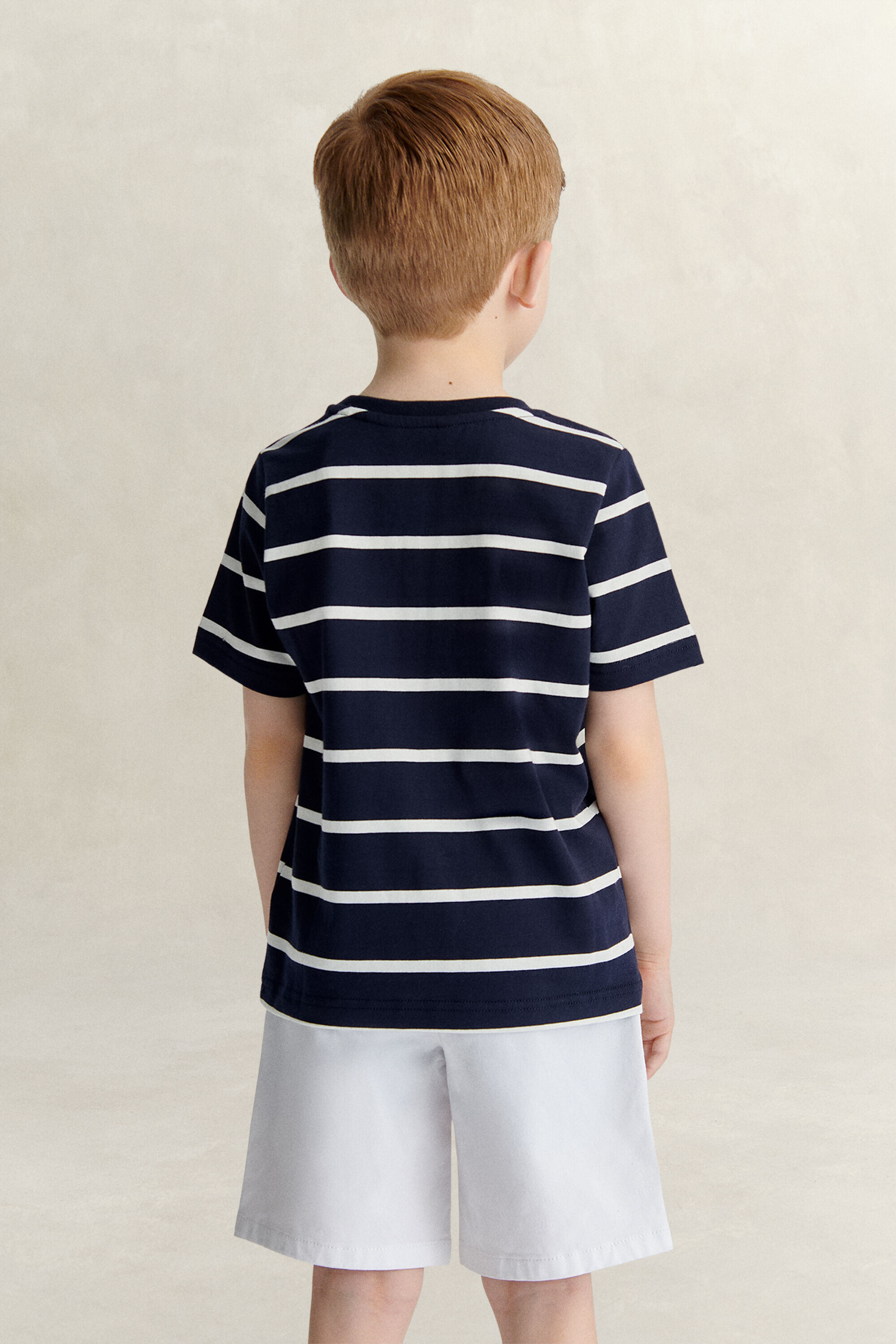 T-shirt à rayures avec logo Garçon
