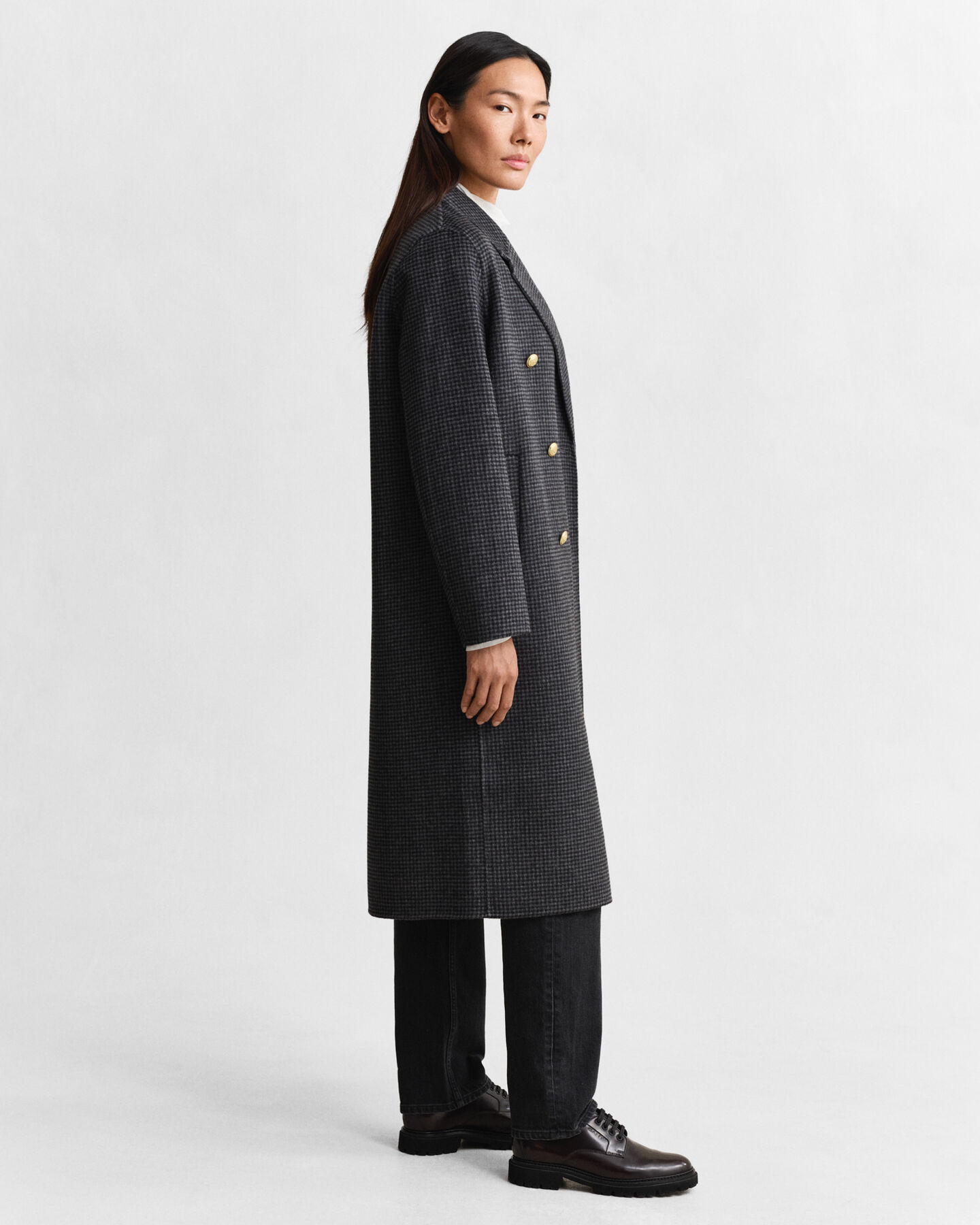 Manteau cousu main à carreaux