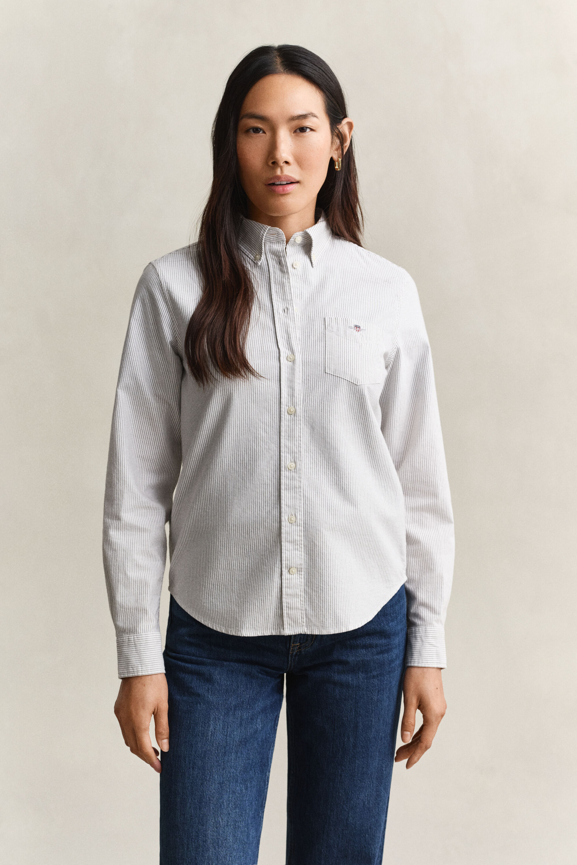 Chemise en coton Oxford classique à rayures