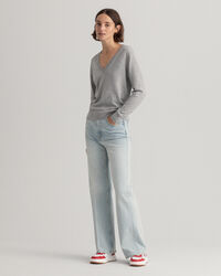 Pull col V en coton léger