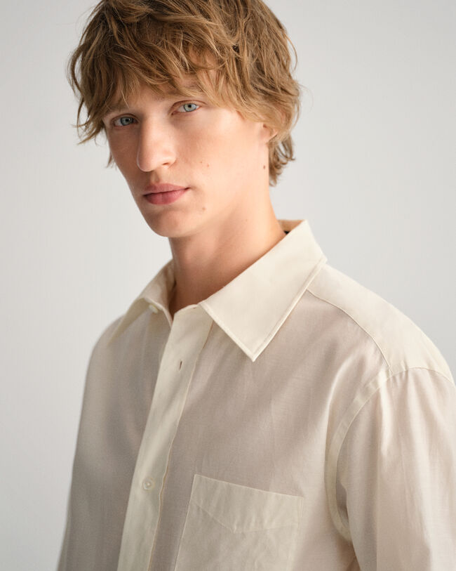 Chemise relaxed fit en coton et soie
