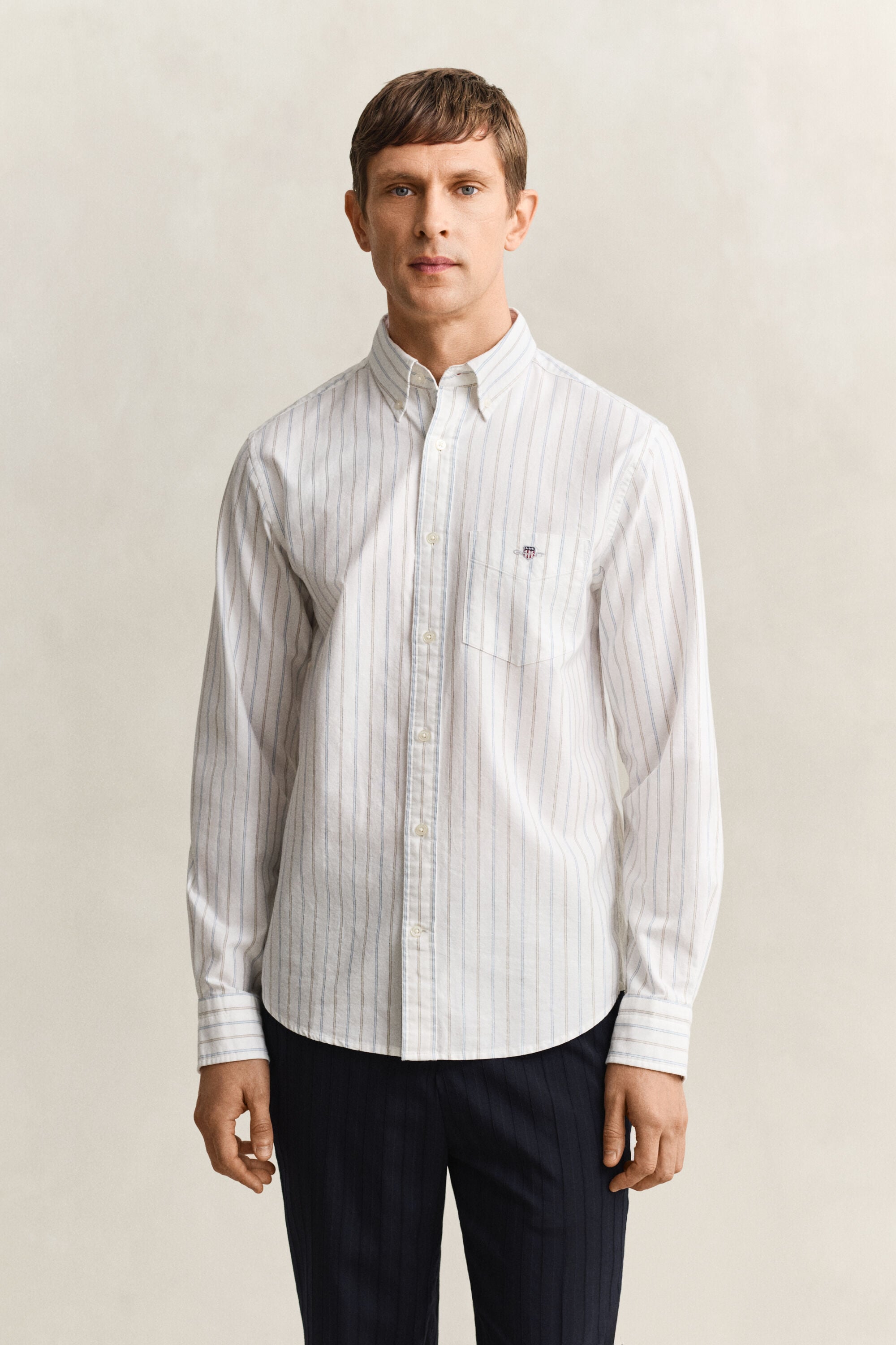 Chemise en coton Oxford classique à rayures