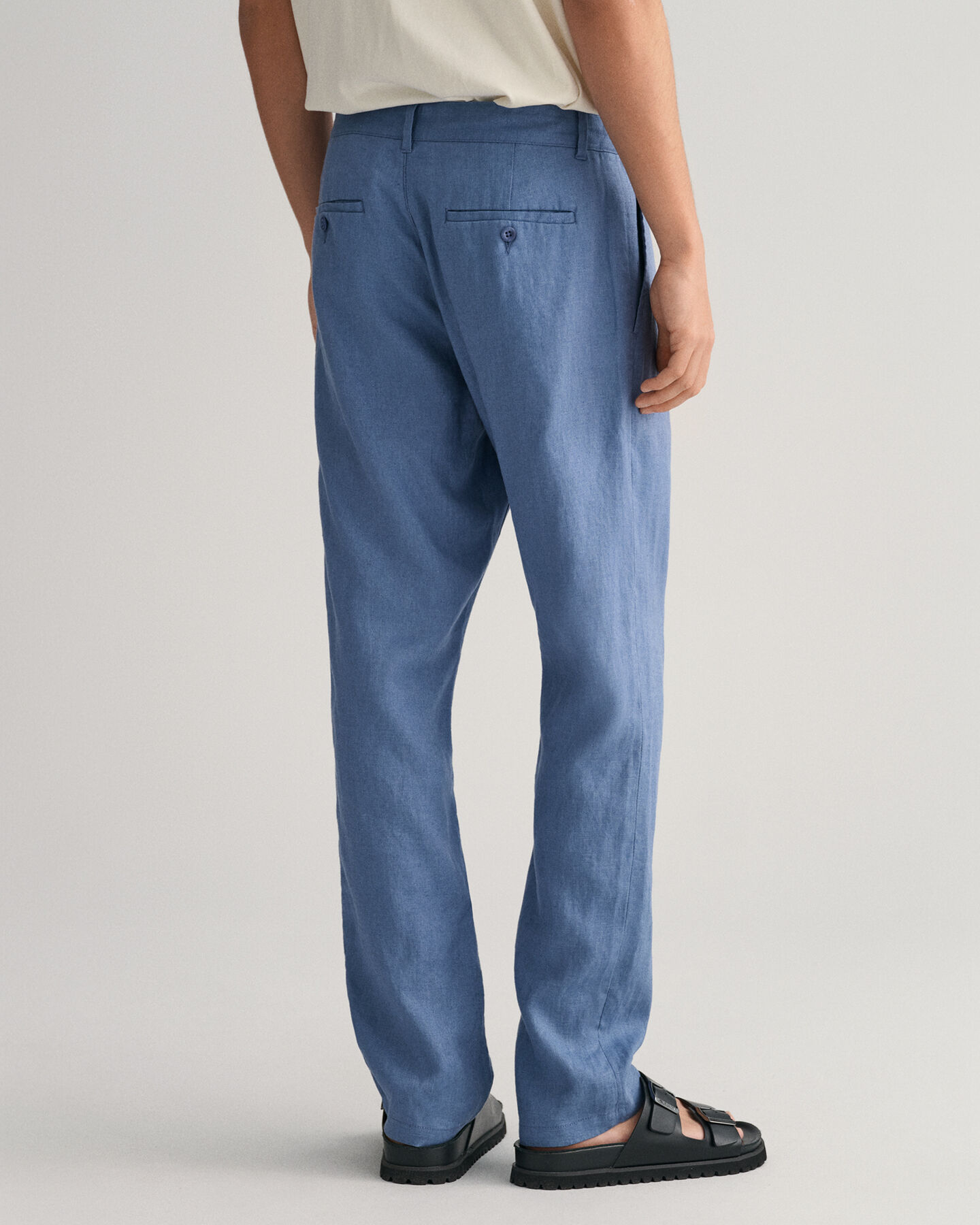 Pantalon relaxed fit en lin avec cordon de serrage