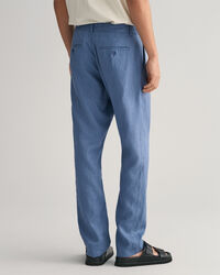 Pantalon relaxed fit en lin avec cordon de serrage