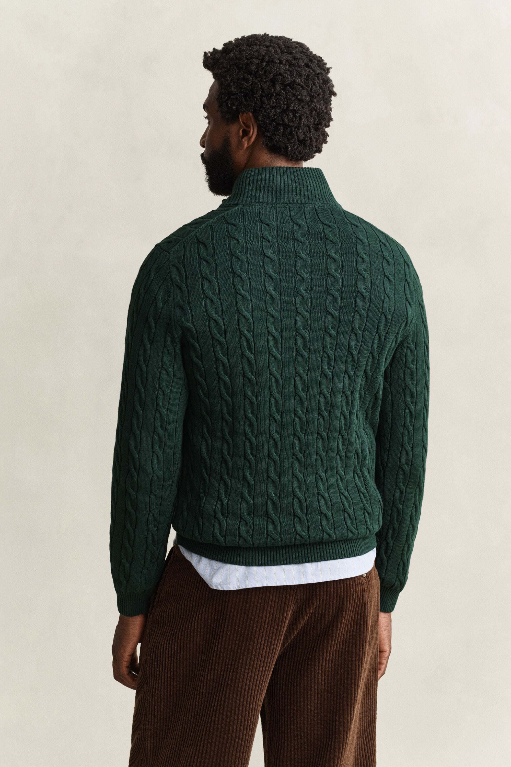Pull à demi-zip en maille de coton torsadée
